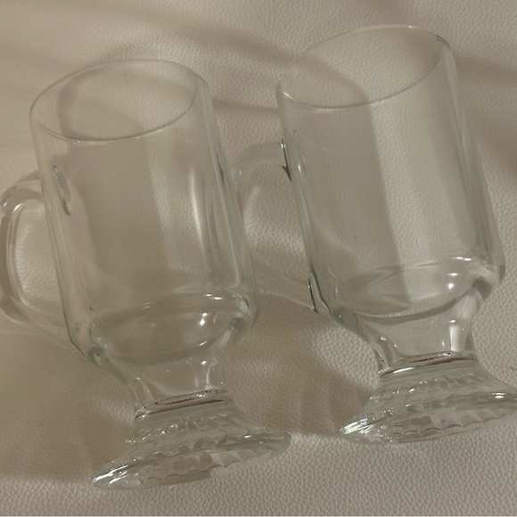 Set 4 Vintage Style Irish Coffee Glass Mugs – Clear Pedestal Footed Cups Bar - Picture 5 of 16